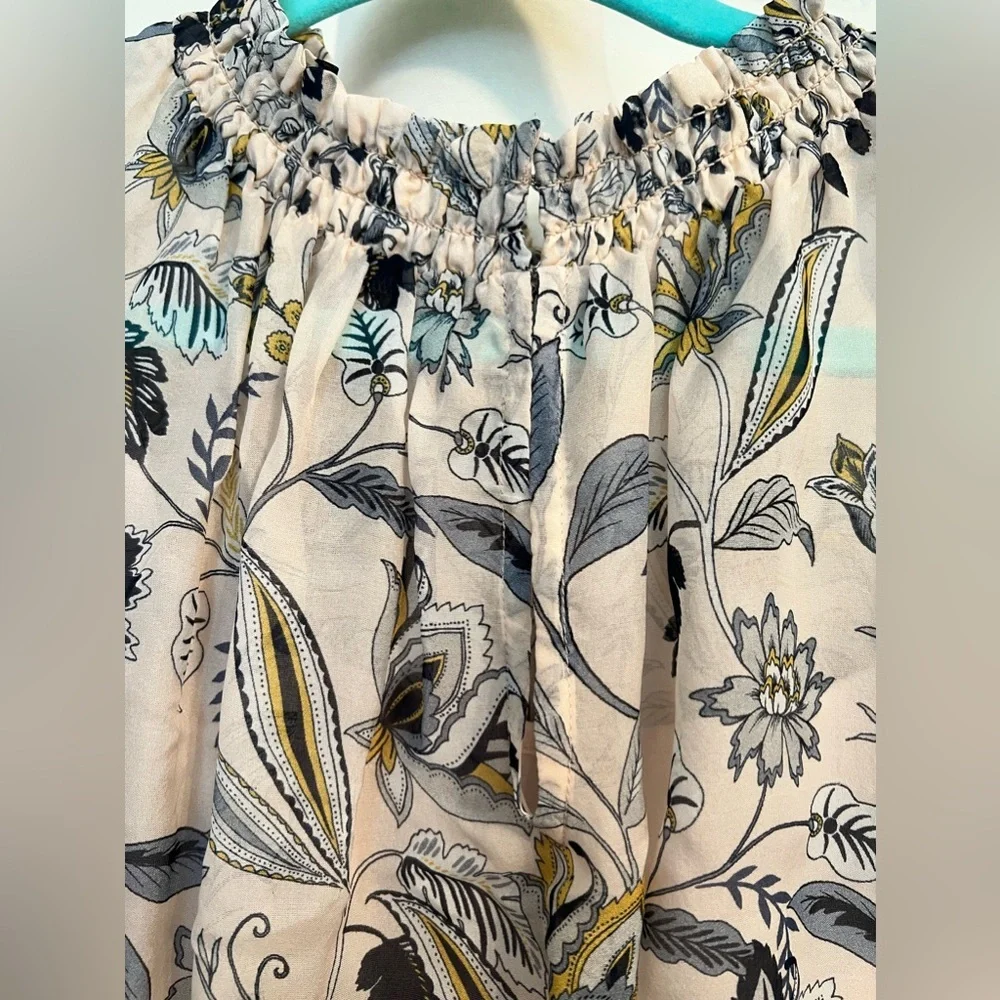 EUC Shoshanna Pale Pink Floral A-Line Silk Dress Size 0 - Picture 3 of 11